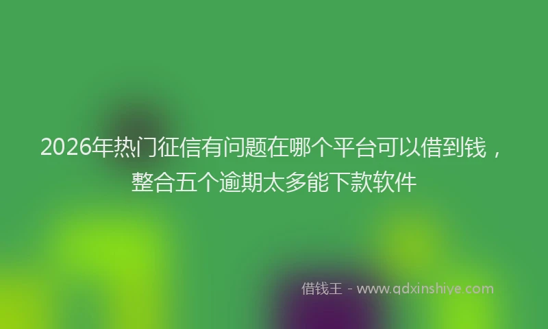 2026年热门征信有问题在哪个平台可以借到钱，整合五个逾期太多能下款软件