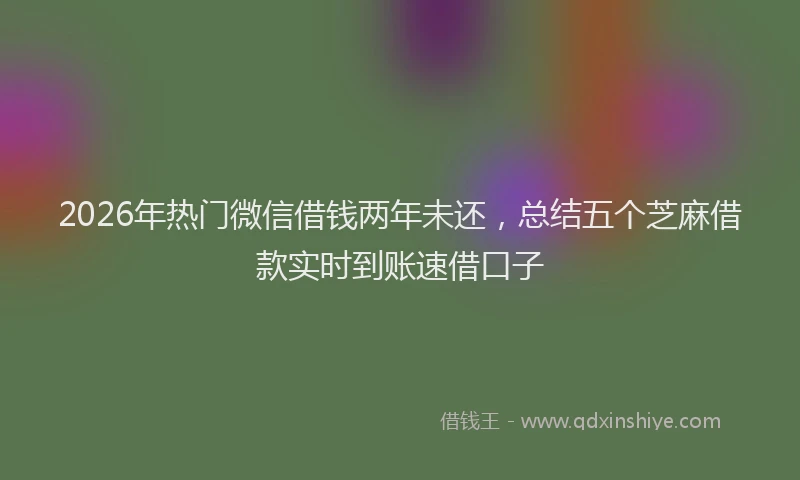 2026年热门微信借钱两年未还，总结五个芝麻借款实时到账速借口子