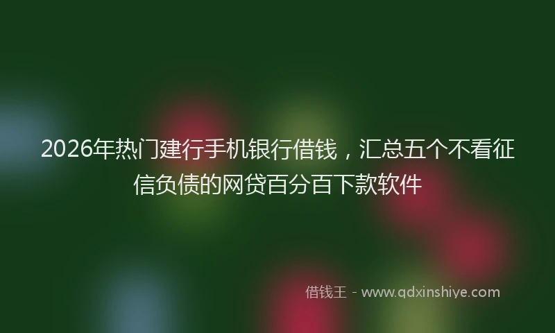 2026年热门建行手机银行借钱，汇总五个不看征信负债的网贷百分百下款软件