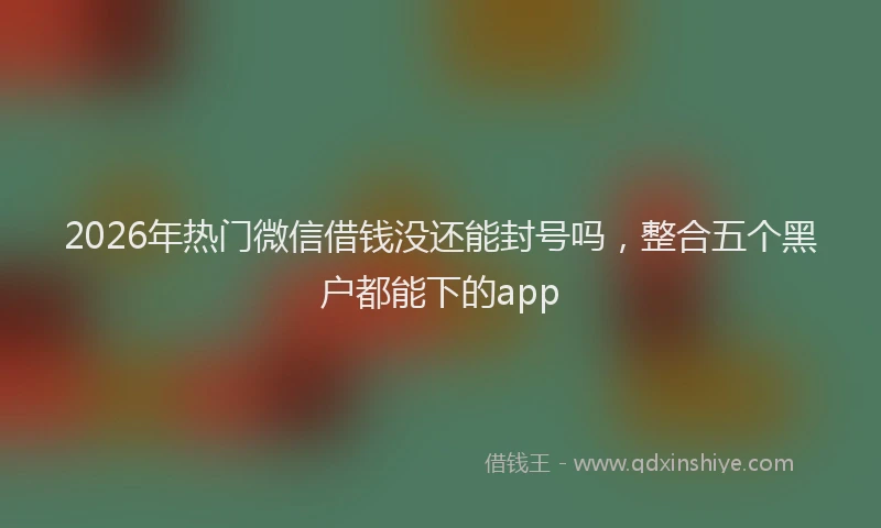 2026年热门微信借钱没还能封号吗，整合五个黑户都能下的app