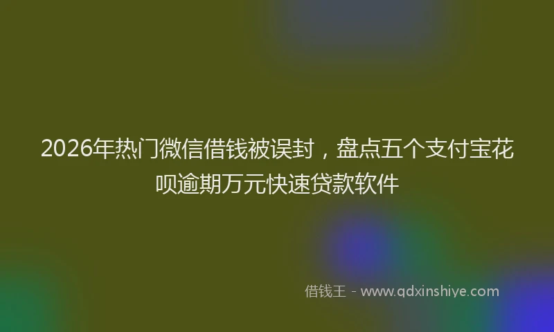 2026年热门微信借钱被误封，盘点五个支付宝花呗逾期万元快速贷款软件