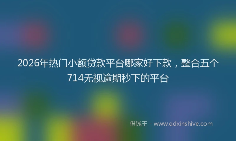 2026年热门小额贷款平台哪家好下款,整合五个714无视逾期秒下的平台
