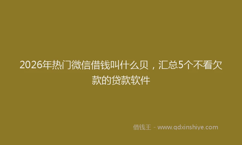 2026年热门微信借钱叫什么贝，汇总5个不看欠款的贷款软件