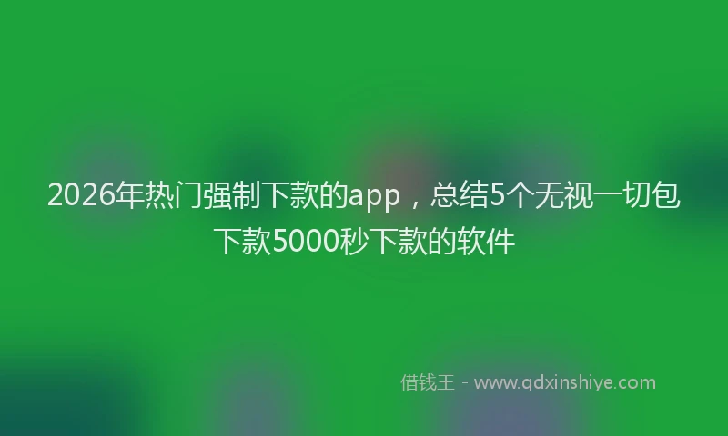 2026年热门强制下款的app，总结5个无视一切包下款5000秒下款的软件