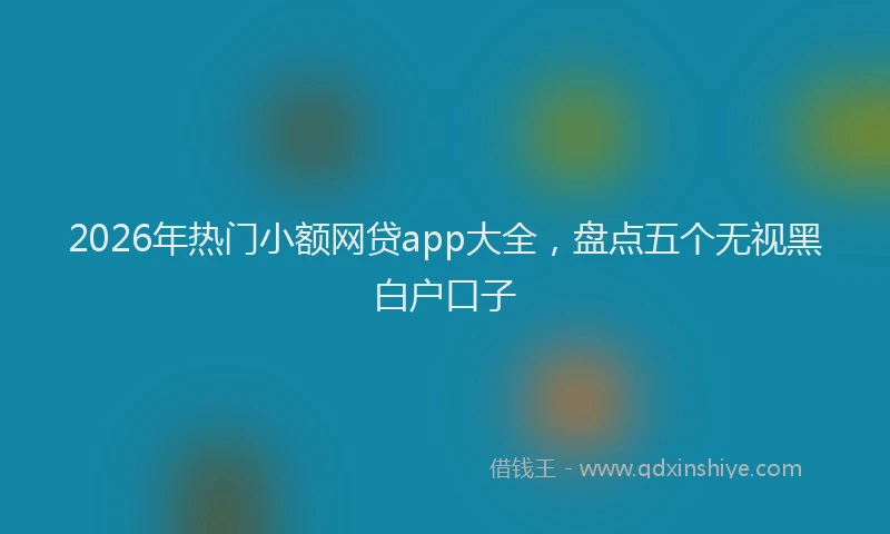 2026年热门小额网贷app大全，盘点五个无视黑白户口子