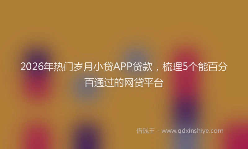 2026年热门岁月小贷APP贷款，梳理5个能百分百通过的网贷平台