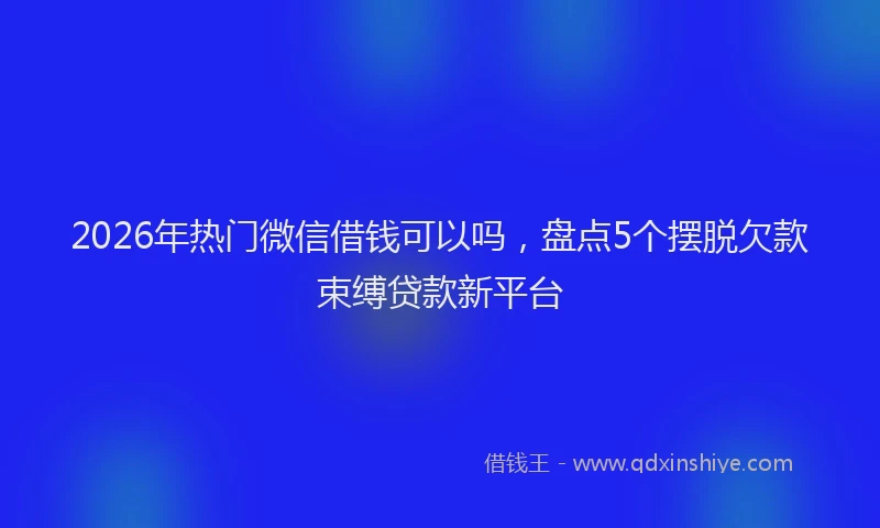 2026年热门微信借钱可以吗,盘点5个摆脱欠款束缚贷款新平台