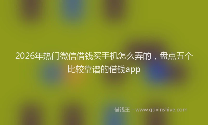 2026年热门微信借钱买手机怎么弄的，盘点五个比较靠谱的借钱app
