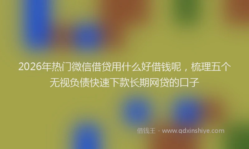 2026年热门微信借贷用什么好借钱呢，梳理五个无视负债快速下款长期网贷的口子
