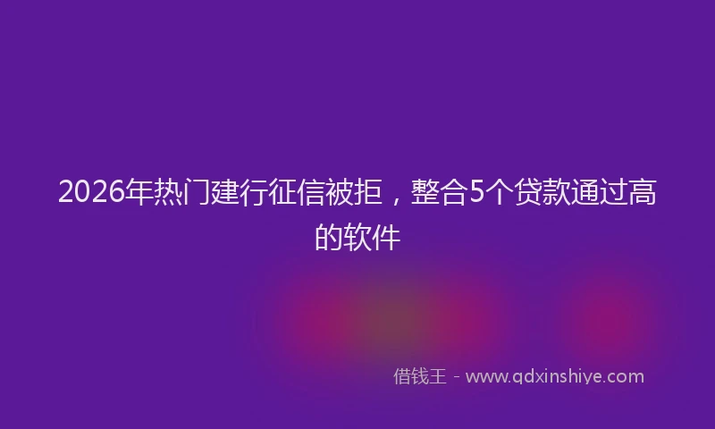 2026年热门建行征信被拒，整合5个贷款通过高的软件