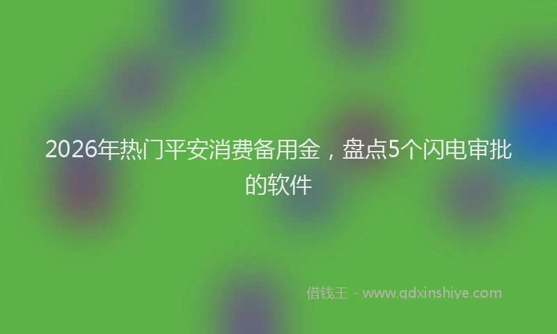 2026年热门平安消费备用金,盘点5个闪电审批的软件