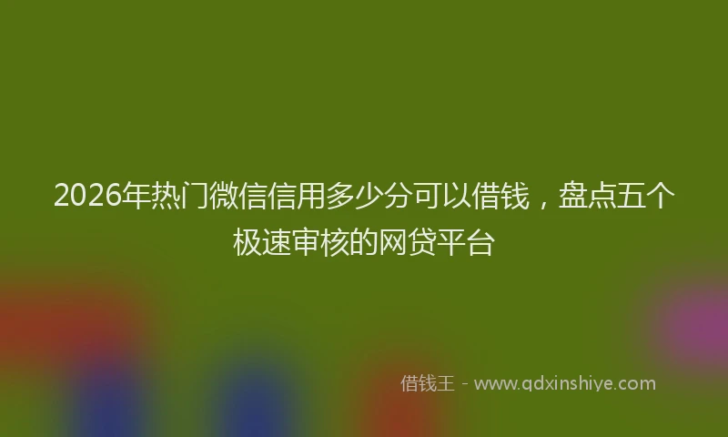2026年热门微信信用多少分可以借钱，盘点五个极速审核的网贷平台