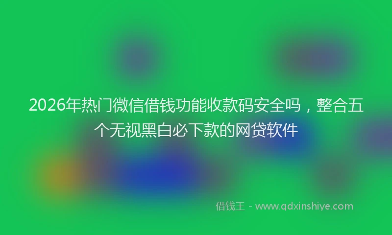 2026年热门微信借钱功能收款码安全吗，整合五个无视黑白必下款的网贷软件