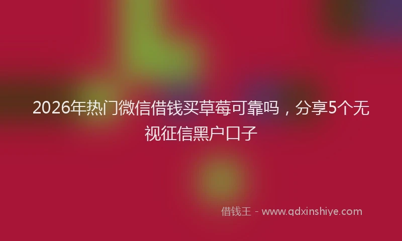 2026年热门微信借钱买草莓可靠吗，分享5个无视征信黑户口子