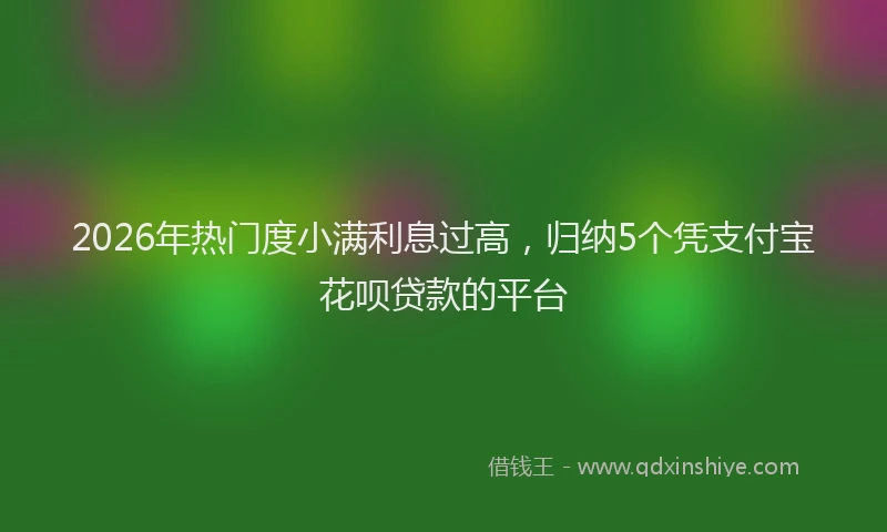 2026年热门度小满利息过高，归纳5个凭支付宝花呗贷款的平台