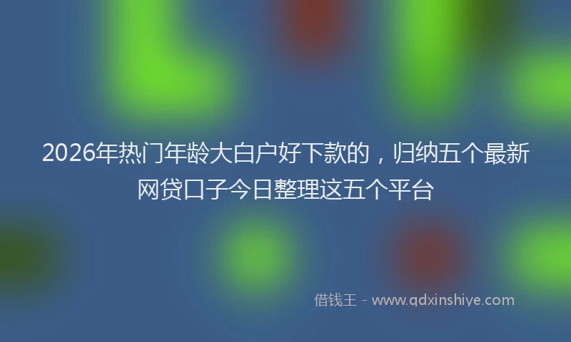 2026年热门年龄大白户好下款的，归纳五个最新网贷口子今日整理这五个平台