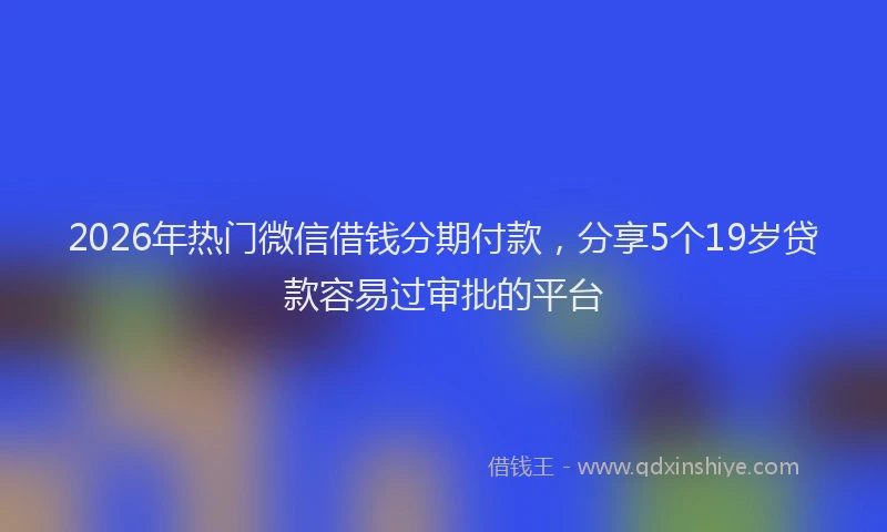 2026年热门微信借钱分期付款，分享5个19岁贷款容易过审批的平台
