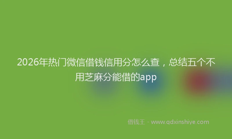 2026年热门微信借钱信用分怎么查，总结五个不用芝麻分能借的app