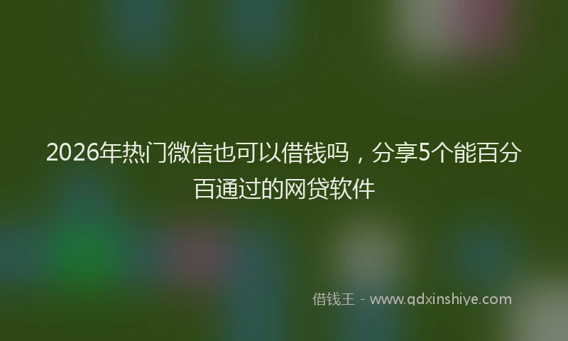 2026年热门微信也可以借钱吗，分享5个能百分百通过的网贷软件