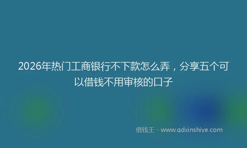2026年热门工商银行不下款怎么弄，分享五个可以借钱不用审核的口子