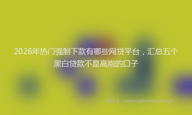 2026年热门强制下款有哪些网贷平台，汇总五个黑白贷款不是高炮的口子