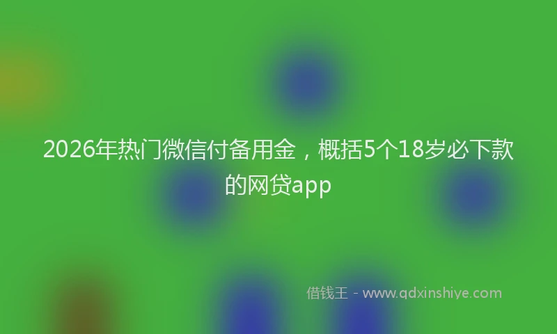 2026年热门微信付备用金，概括5个18岁必下款的网贷app