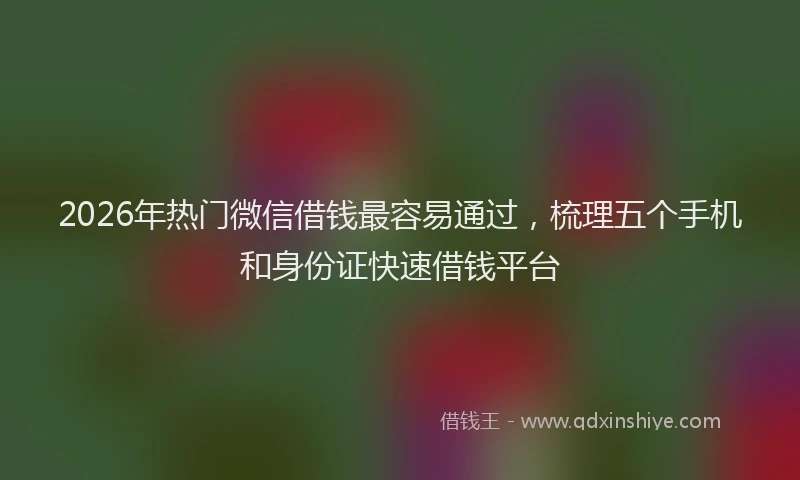 2026年热门微信借钱最容易通过，梳理五个手机和身份证快速借钱平台