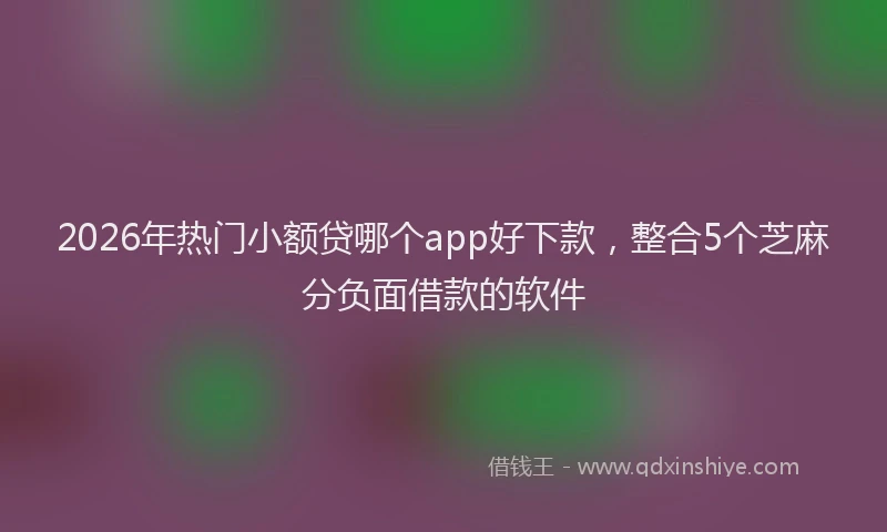 2026年热门小额贷哪个app好下款，整合5个芝麻分负面借款的软件
