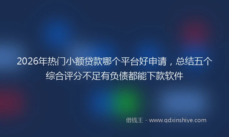 2026年热门小额贷款哪个平台好申请，总结五个综合评分不足有负债都能下款软件