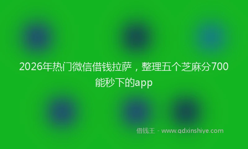 2026年热门微信借钱拉萨，整理五个芝麻分700能秒下的app