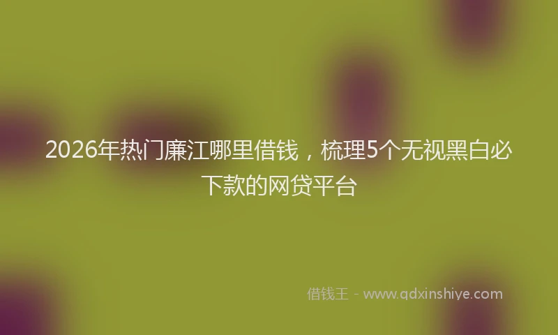 2026年热门廉江哪里借钱，梳理5个无视黑白必下款的网贷平台