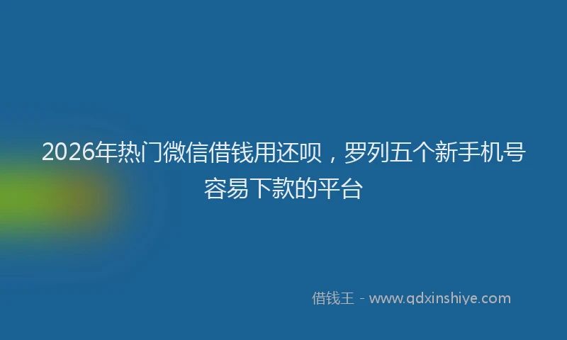 2026年热门微信借钱用还呗，罗列五个新手机号容易下款的平台