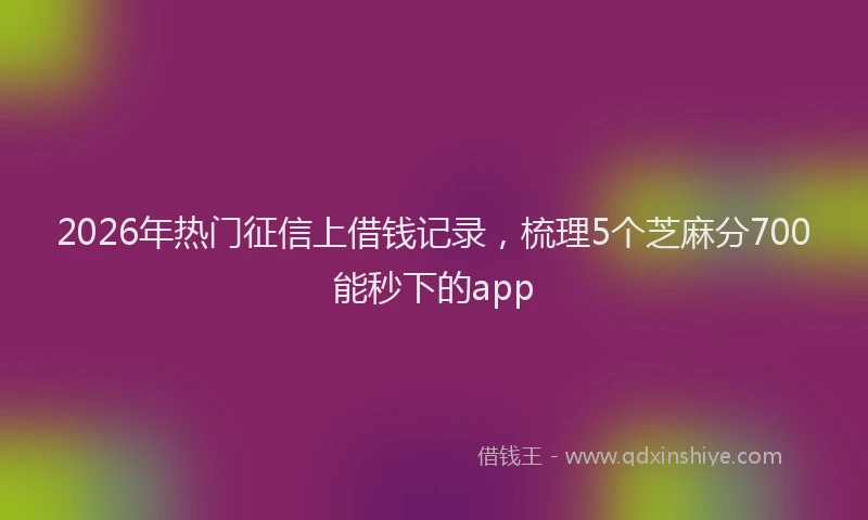 2026年热门征信上借钱记录，梳理5个芝麻分700能秒下的app