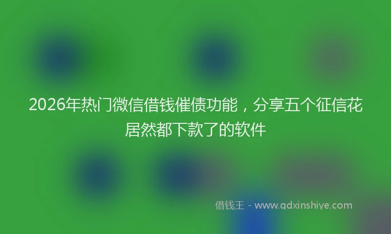 2026年热门微信借钱催债功能，分享五个征信花居然都下款了的软件