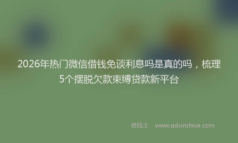 2026年热门微信借钱免谈利息吗是真的吗，梳理5个摆脱欠款束缚贷款新平台
