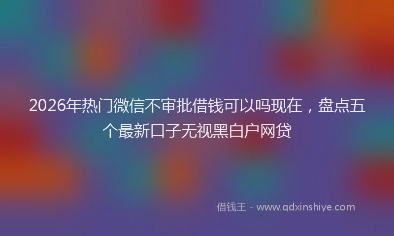 2026年热门微信不审批借钱可以吗现在，盘点五个最新口子无视黑白户网贷