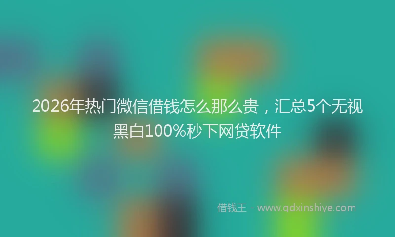 2026年热门微信借钱怎么那么贵,汇总5个无视黑白100%秒下网贷软件