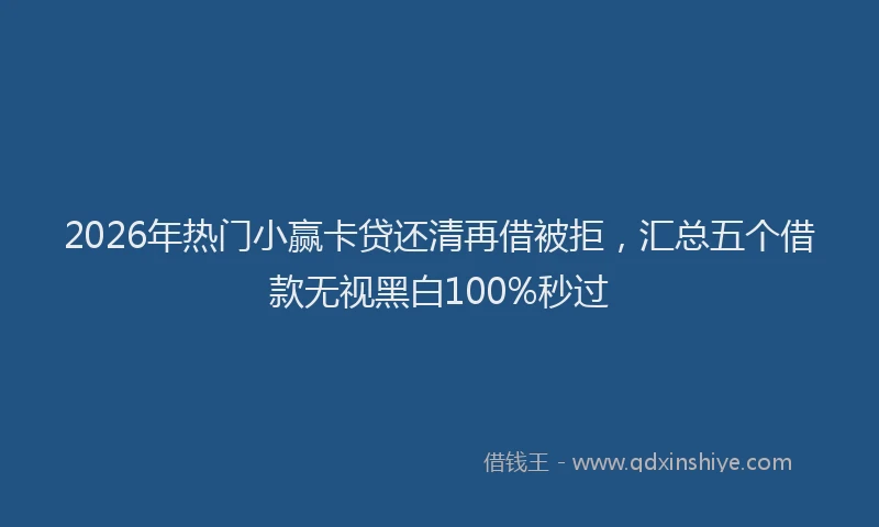 2026年热门小赢卡贷还清再借被拒，汇总五个借款无视黑白100%秒过