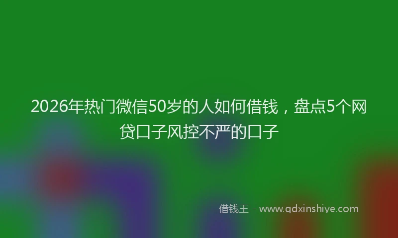 2026年热门微信50岁的人如何借钱,盘点5个网贷口子风控不严的口子