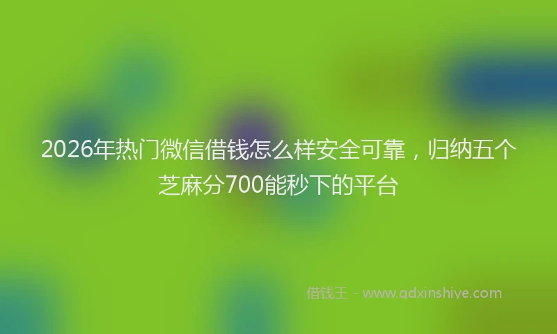 2026年热门微信借钱怎么样安全可靠，归纳五个芝麻分700能秒下的平台