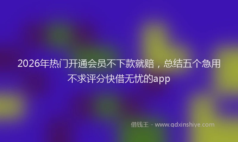 2026年热门开通会员不下款就赔，总结五个急用不求评分快借无忧的app