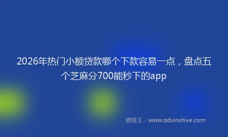 2026年热门小额贷款哪个下款容易一点，盘点五个芝麻分700能秒下的app