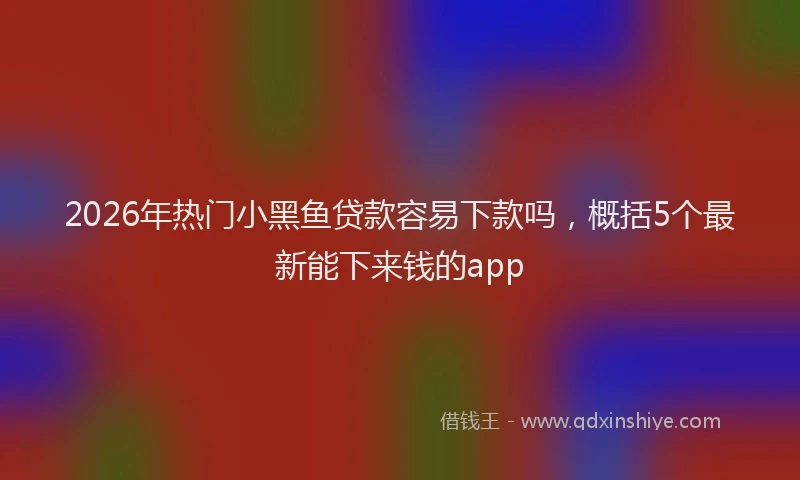 2026年热门小黑鱼贷款容易下款吗，概括5个最新能下来钱的app