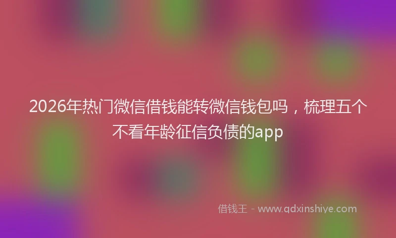 2026年热门微信借钱能转微信钱包吗，梳理五个不看年龄征信负债的app