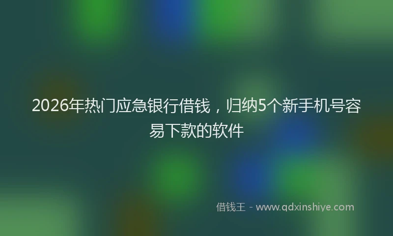 2026年热门应急银行借钱，归纳5个新手机号容易下款的软件