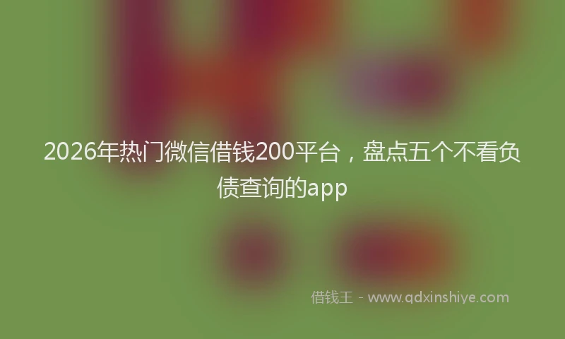 2026年热门微信借钱200平台，盘点五个不看负债查询的app
