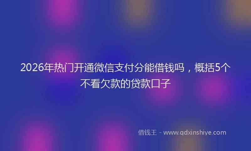 2026年热门开通微信支付分能借钱吗，概括5个不看欠款的贷款口子