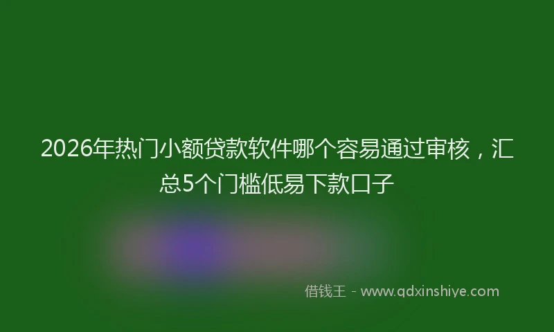 2026年热门小额贷款软件哪个容易通过审核，汇总5个门槛低易下款口子