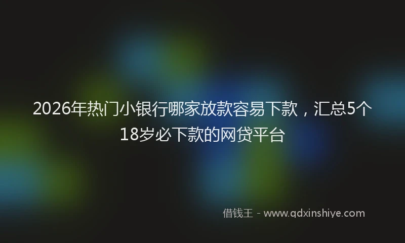 2026年热门小银行哪家放款容易下款，汇总5个18岁必下款的网贷平台