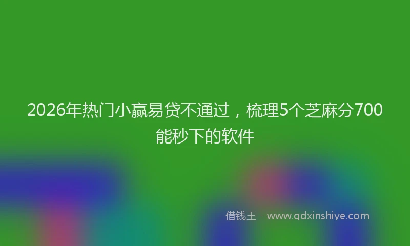 2026年热门小赢易贷不通过，梳理5个芝麻分700能秒下的软件